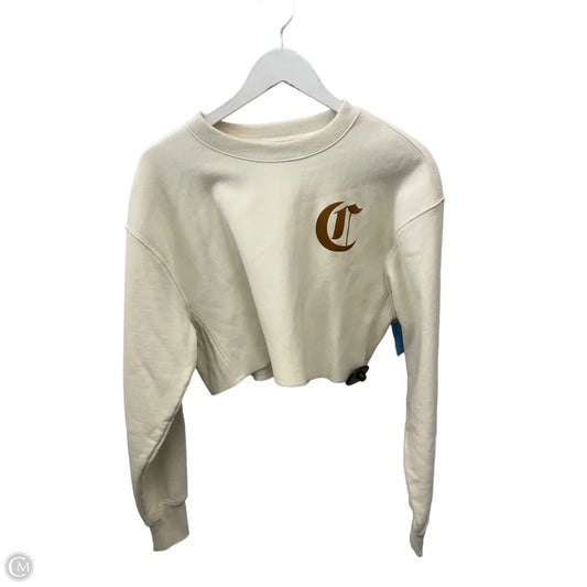 Athletic Sweatshirt Crewneck By Champion In Cream, Size: S