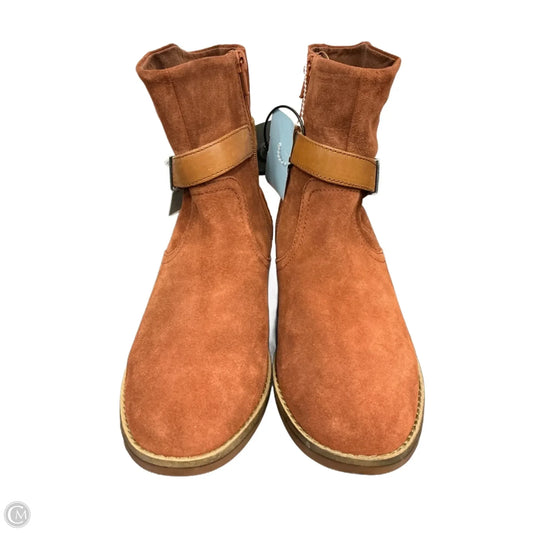 Boots Ankle Flats By Clarks In Orange, Size: 8