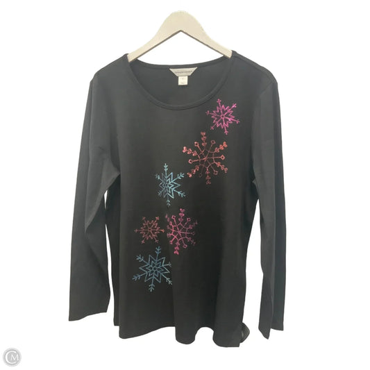 Top Long Sleeve By Christopher And Banks In Black, Size: Xl