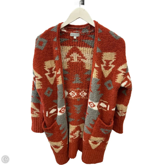 Sweater Cardigan By Poof In Orange, Size: S