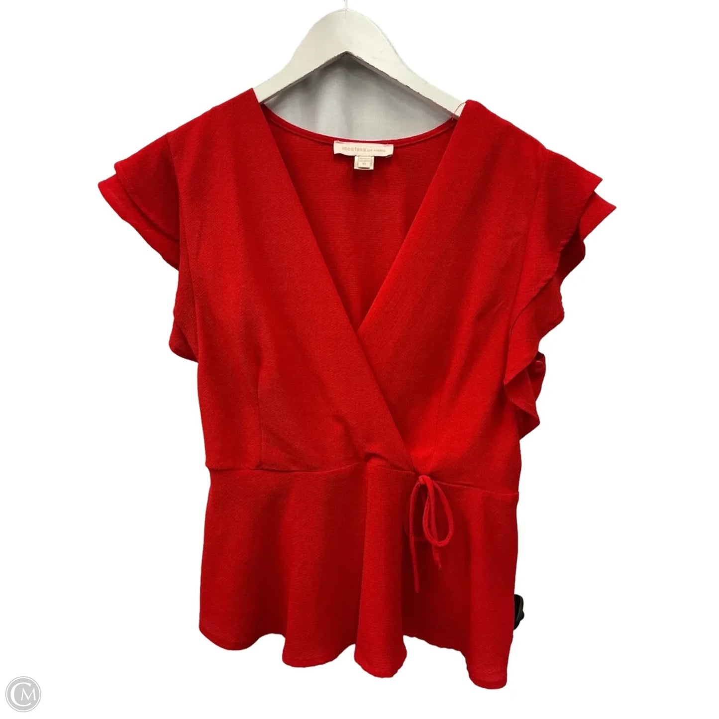 Top Short Sleeve By Monteau In Red, Size: Xl