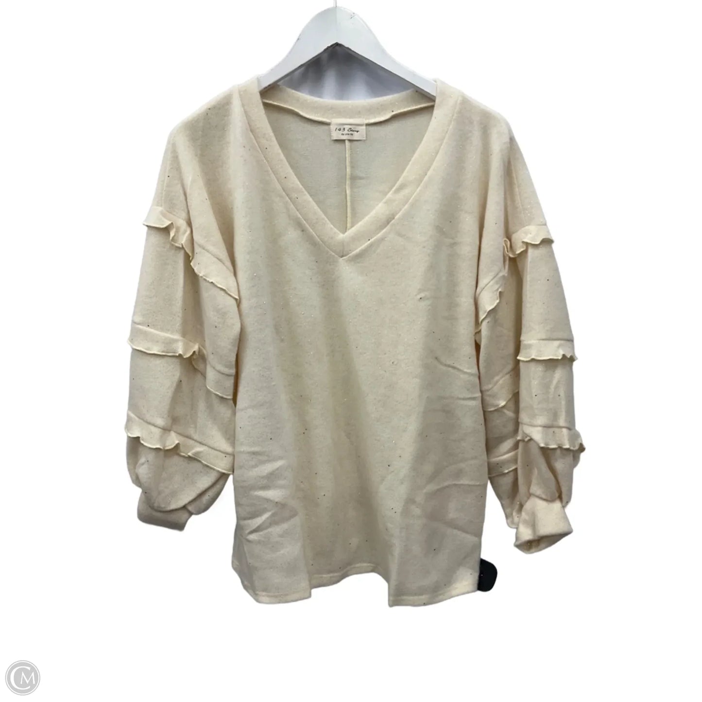 Top Long Sleeve By 143 Story In Cream, Size: S