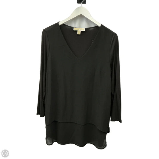 Top 3/4 Sleeve By Michael By Michael Kors In Black, Size: S
