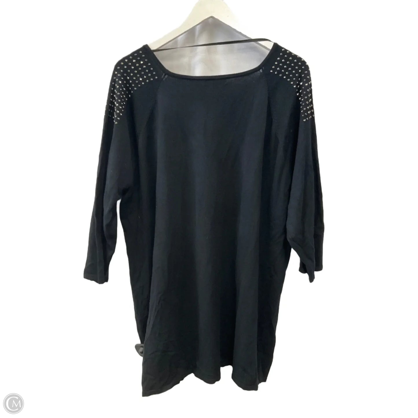 Top 3/4 Sleeve By Spense In Black, Size: 2x