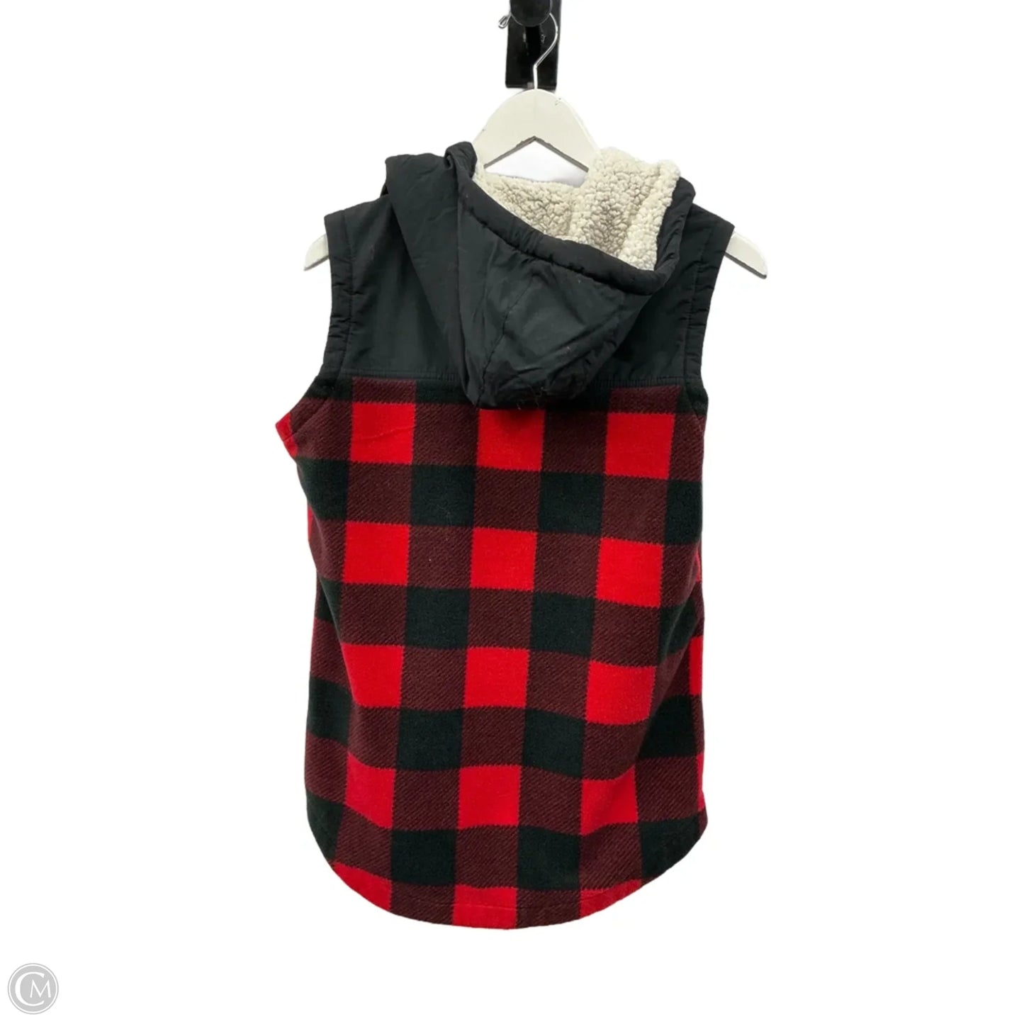 Vest Faux Fur & Sherpa By Columbia In Black & Red, Size: M