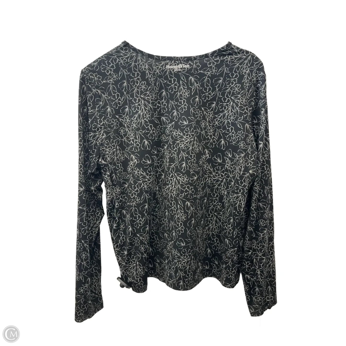 Top Long Sleeve By Hang Ten In Black, Size: Xl