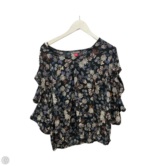 Top 3/4 Sleeve By Vince Camuto In Black, Size: 1x