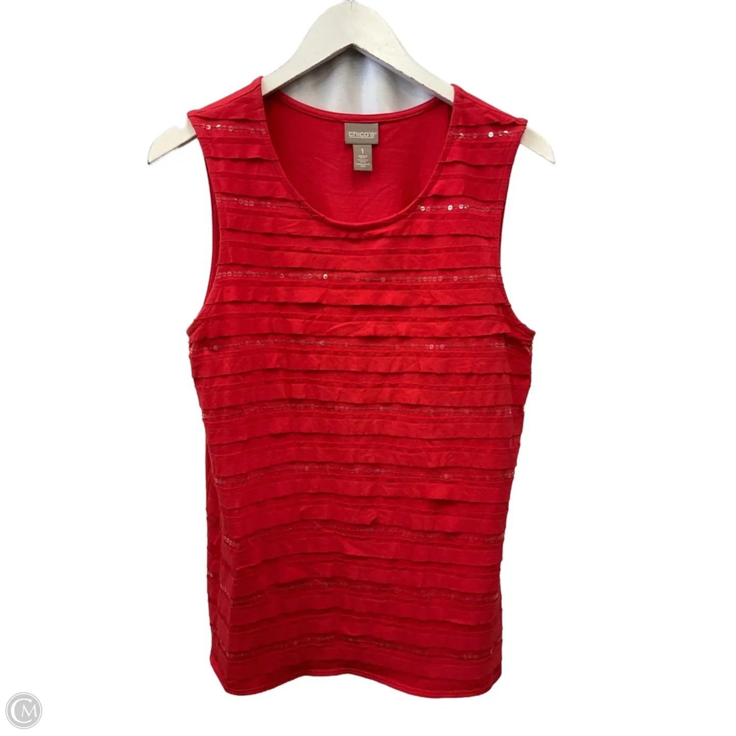 Top Sleeveless By Chicos In Coral, Size: M
