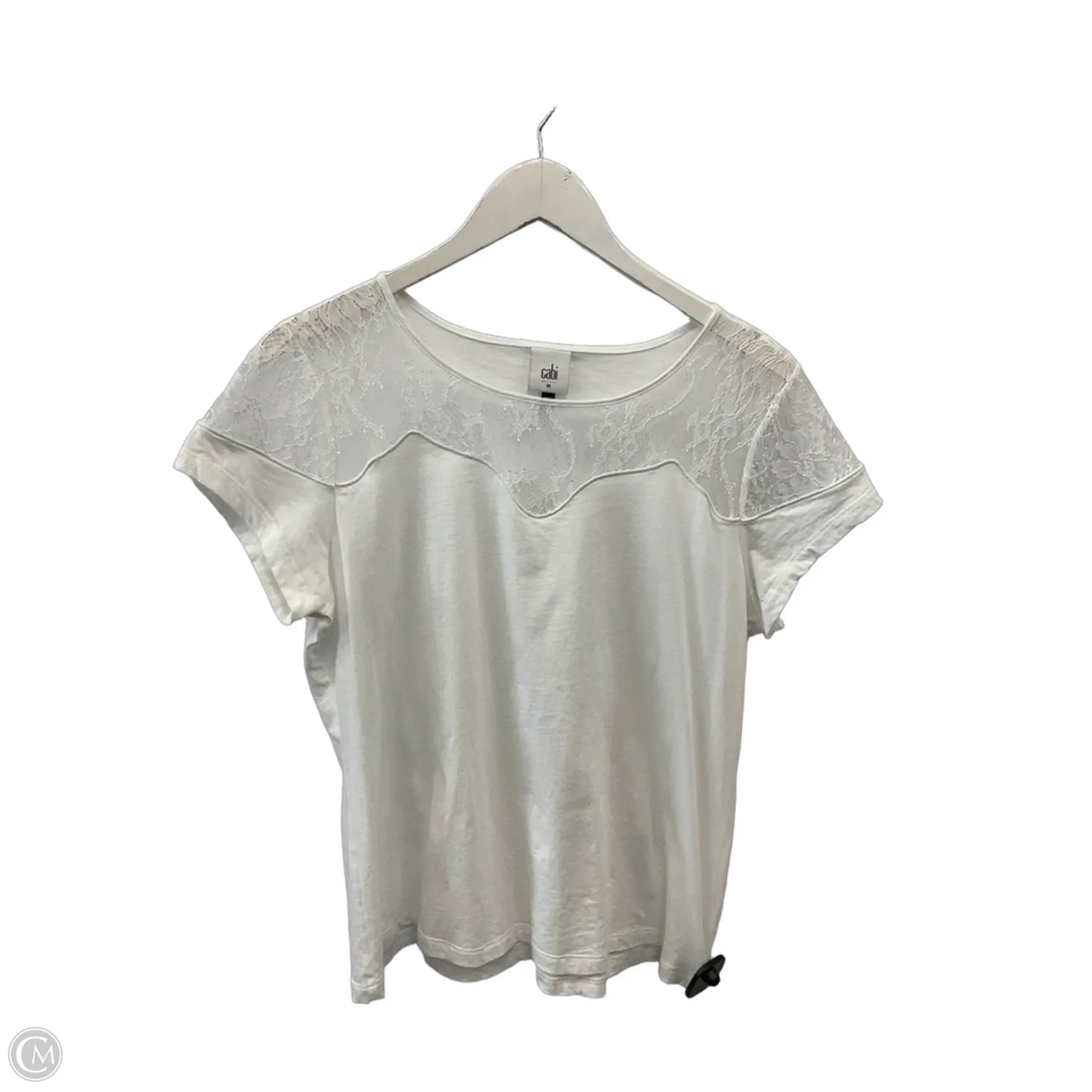Top Short Sleeve By Cabi In White, Size: M