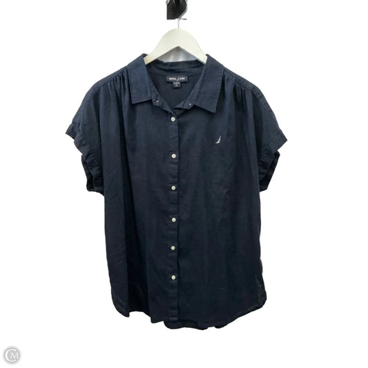 Top Short Sleeve By Nautica In Navy, Size: Xl