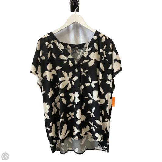 Top Short Sleeve By Ann Taylor In Black, Size: Xxl