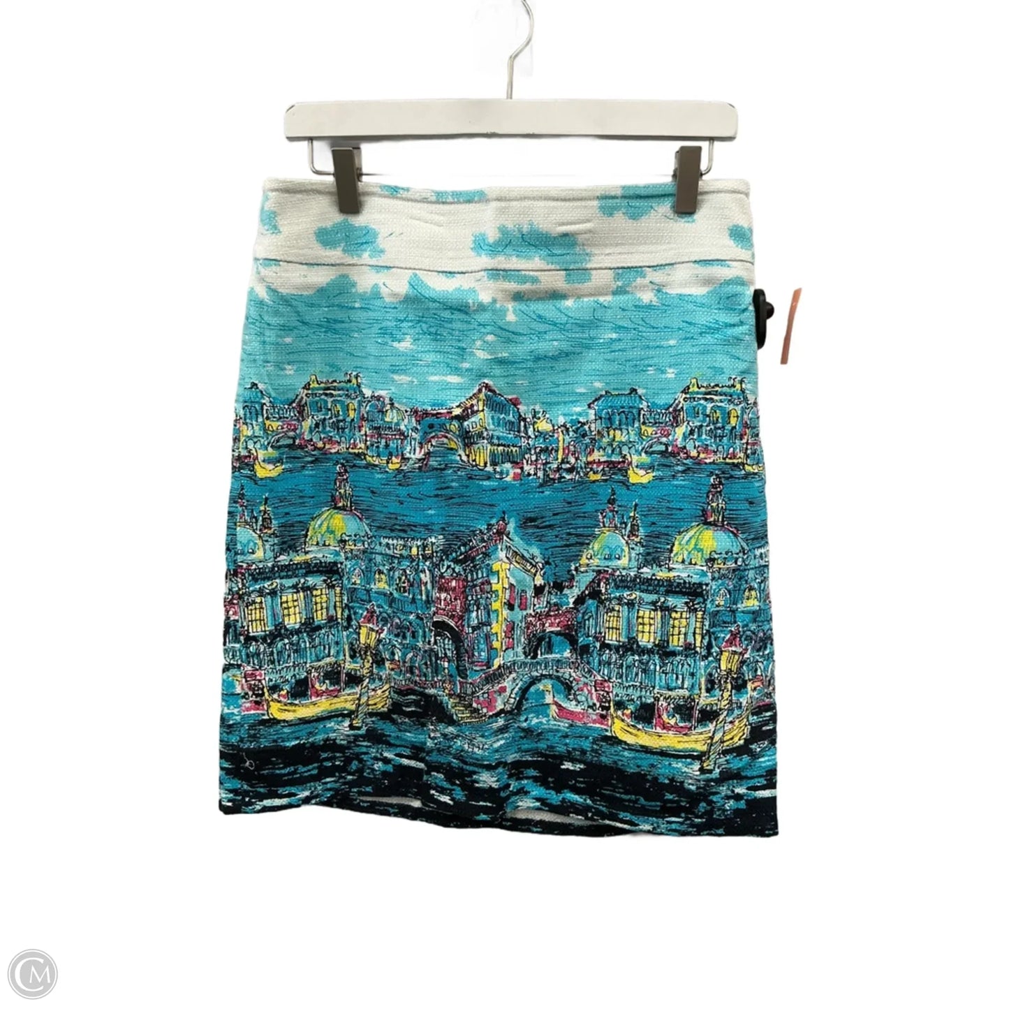 Skirt Midi By Talbots In Blue & White, Size: 8