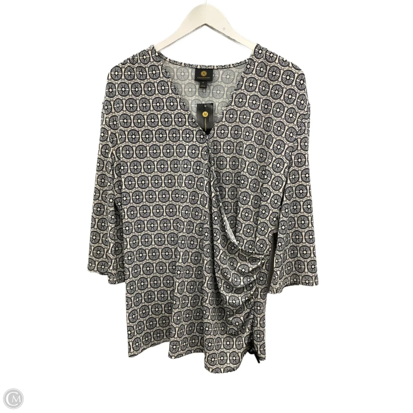 Top 3/4 Sleeve By Jm Collections In Navy, Size: Xl