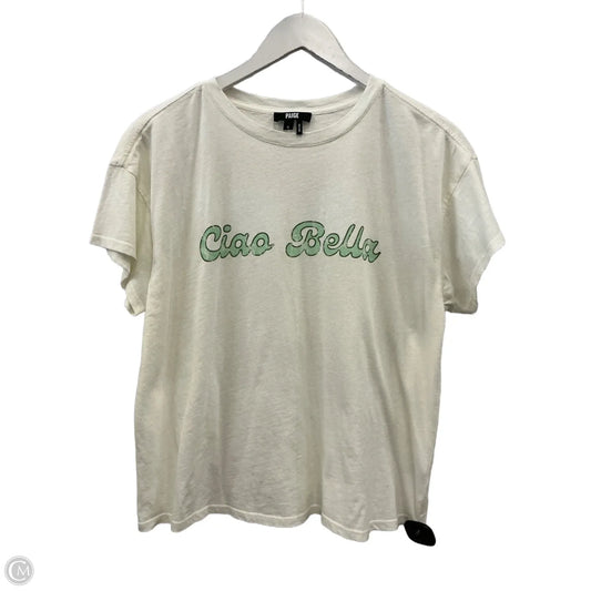 Top Short Sleeve By Paige In White, Size: S