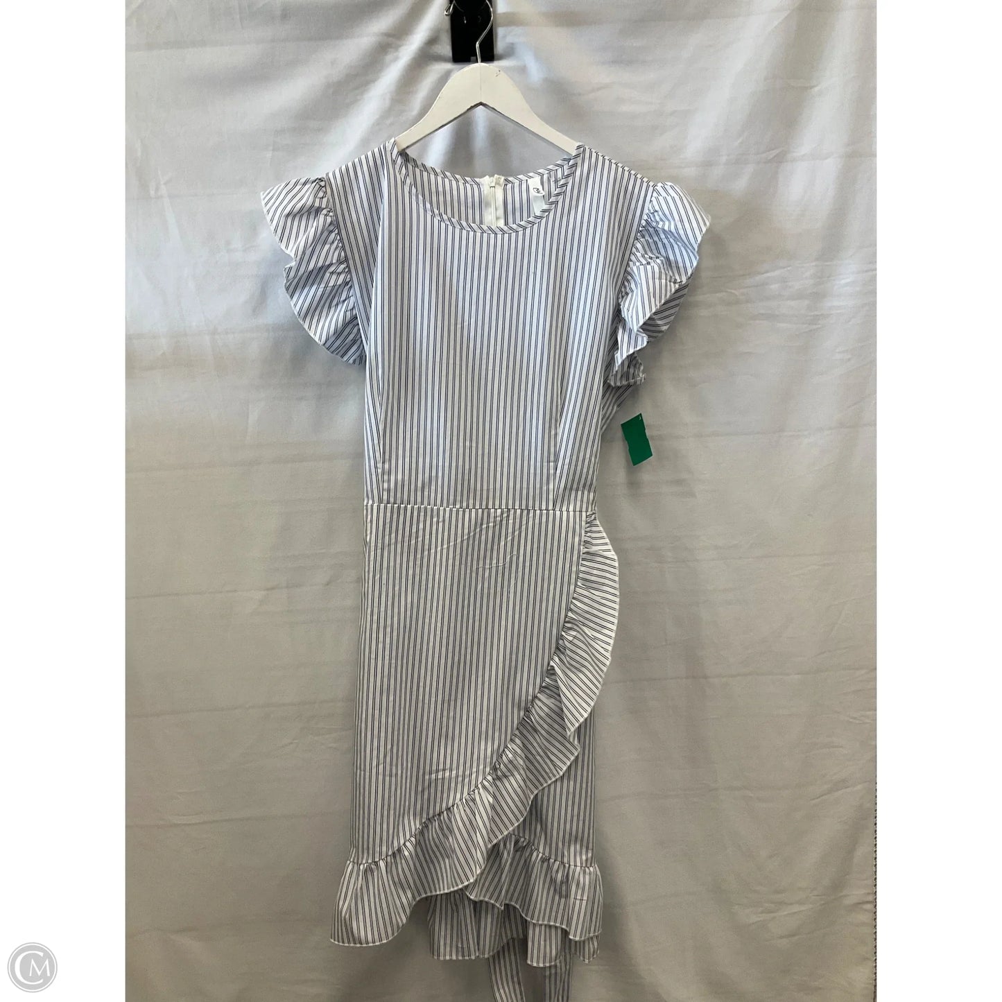 Dress Casual Midi By Ny Collection In Blue & White, Size: L