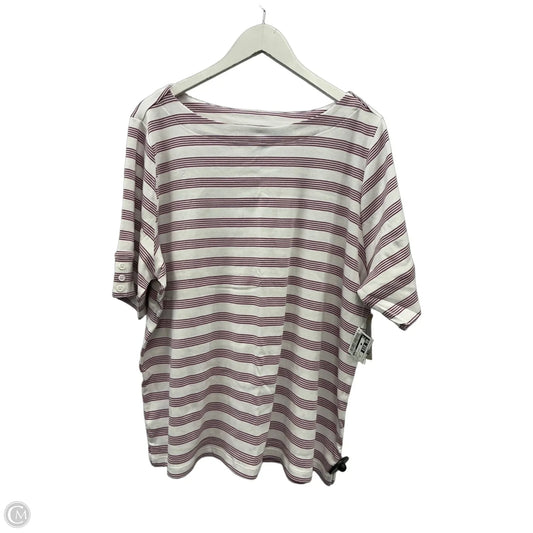 Top Short Sleeve By Cj Banks In Purple & White, Size: 2x