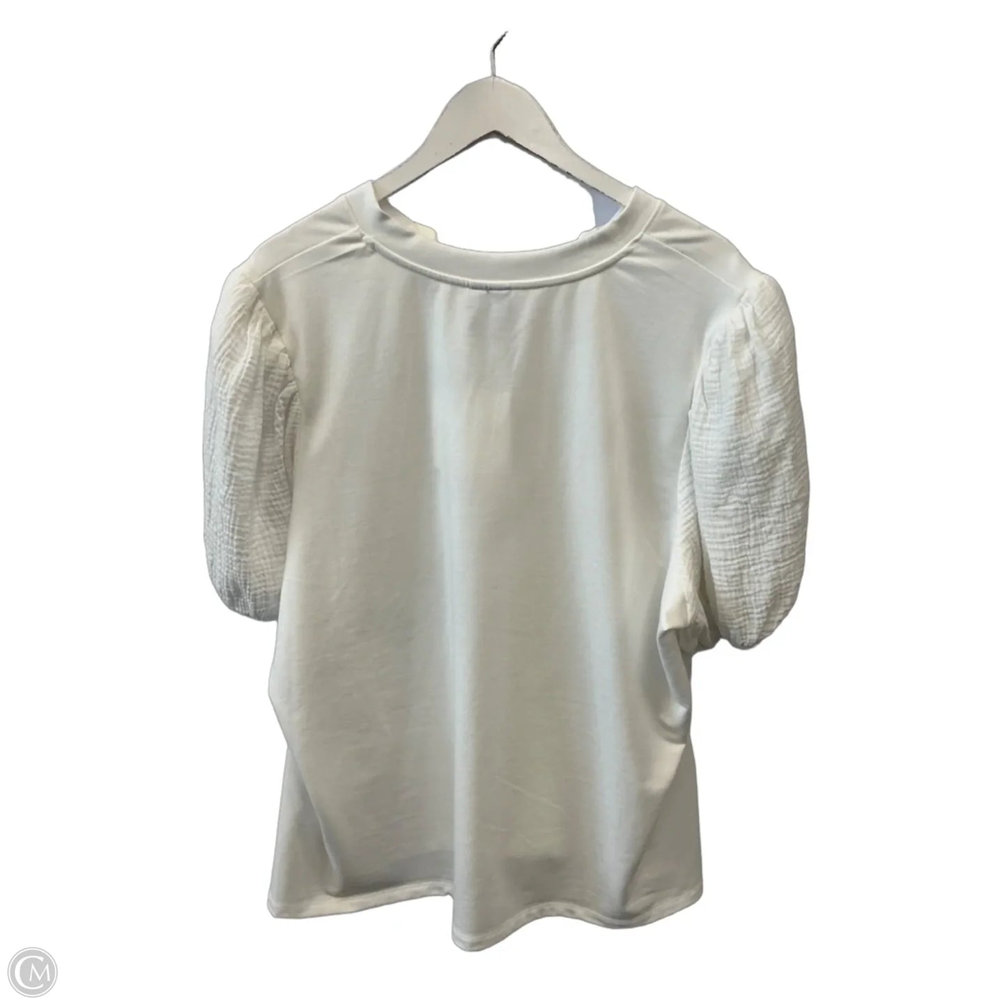 Top Short Sleeve By Grace + Karma In White, Size: 2x