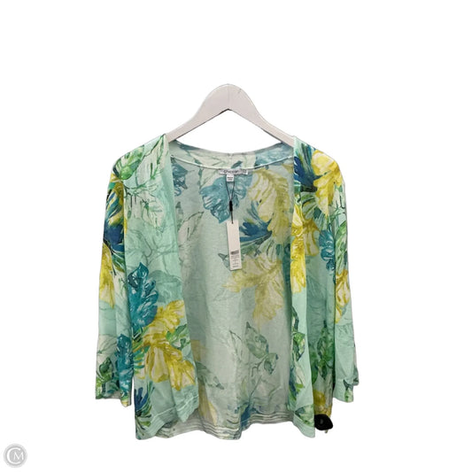 Sweater Cardigan By Chicos In Aqua, Size: L