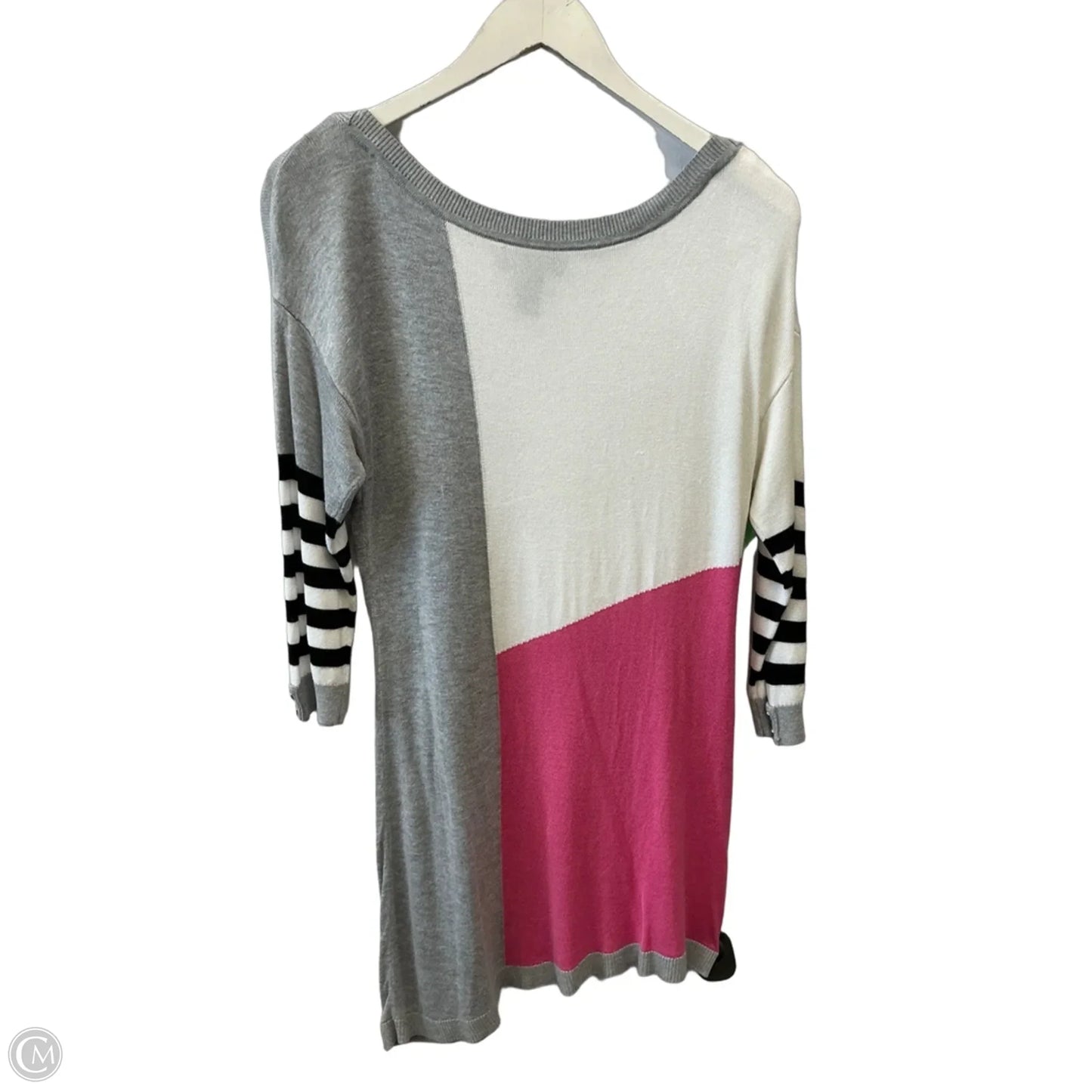 Tunic 3/4 Sleeve By White House Black Market In Grey & Pink, Size: M