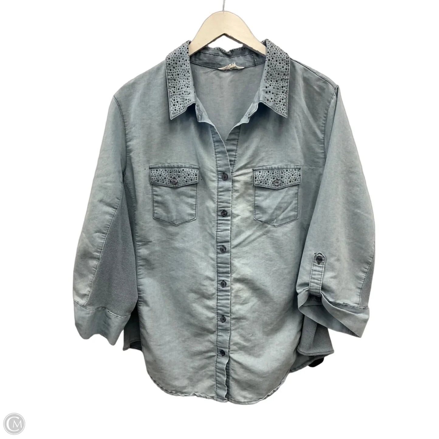 Top Long Sleeve By Ci Sono In Blue, Size: 2x