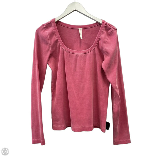 Top Long Sleeve By Anthropologie In Pink, Size: L