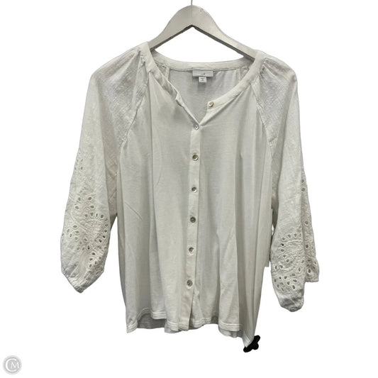Top 3/4 Sleeve By J. Jill In White, Size: Mp