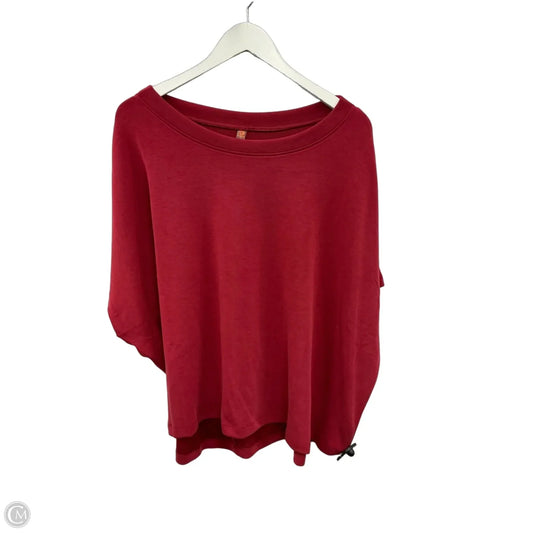 Athletic Top Short Sleeve By Mono B In Red, Size: 2x