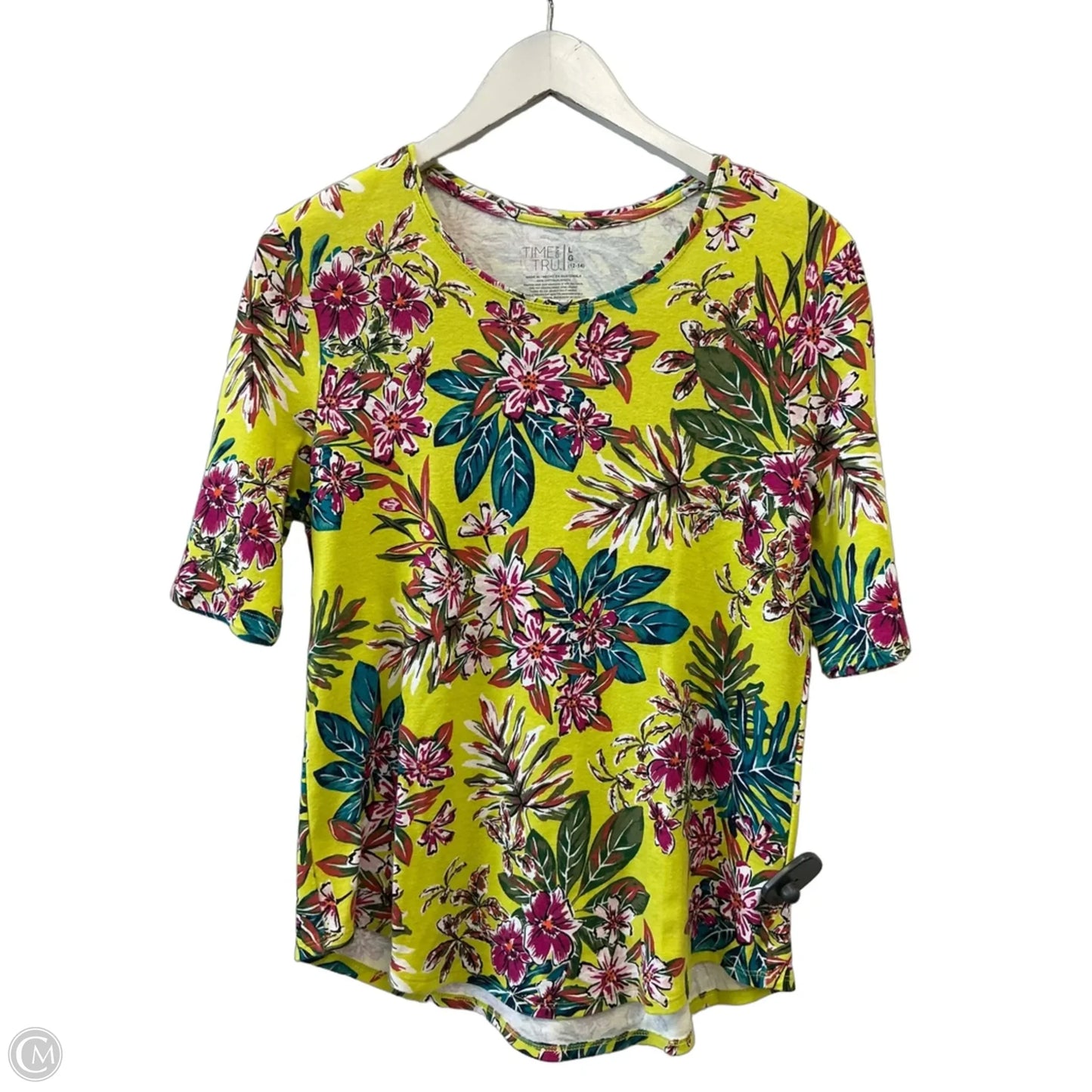 Top Short Sleeve By Time And Tru In Green, Size: L