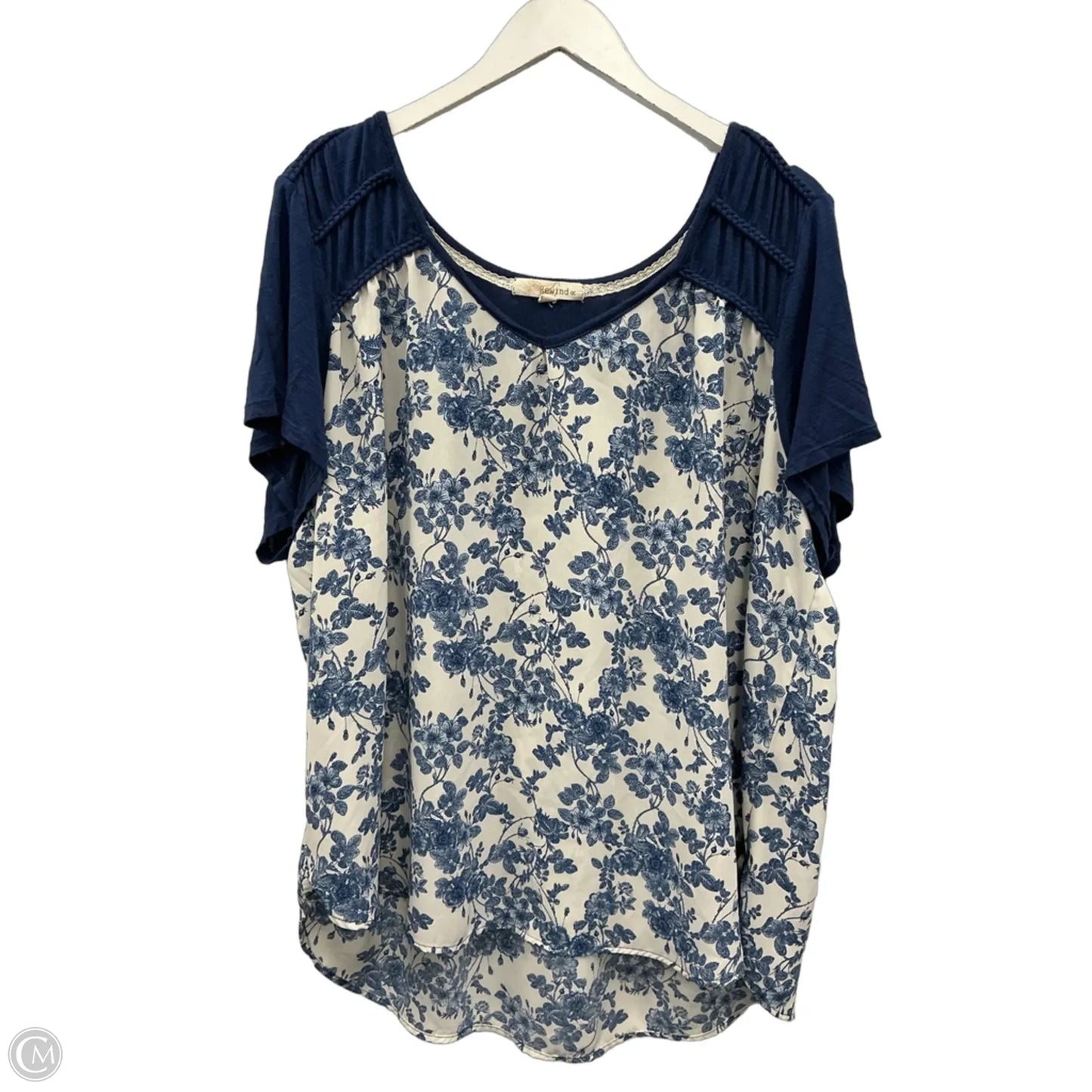 Top Short Sleeve By Rewind In Blue, Size: 2x
