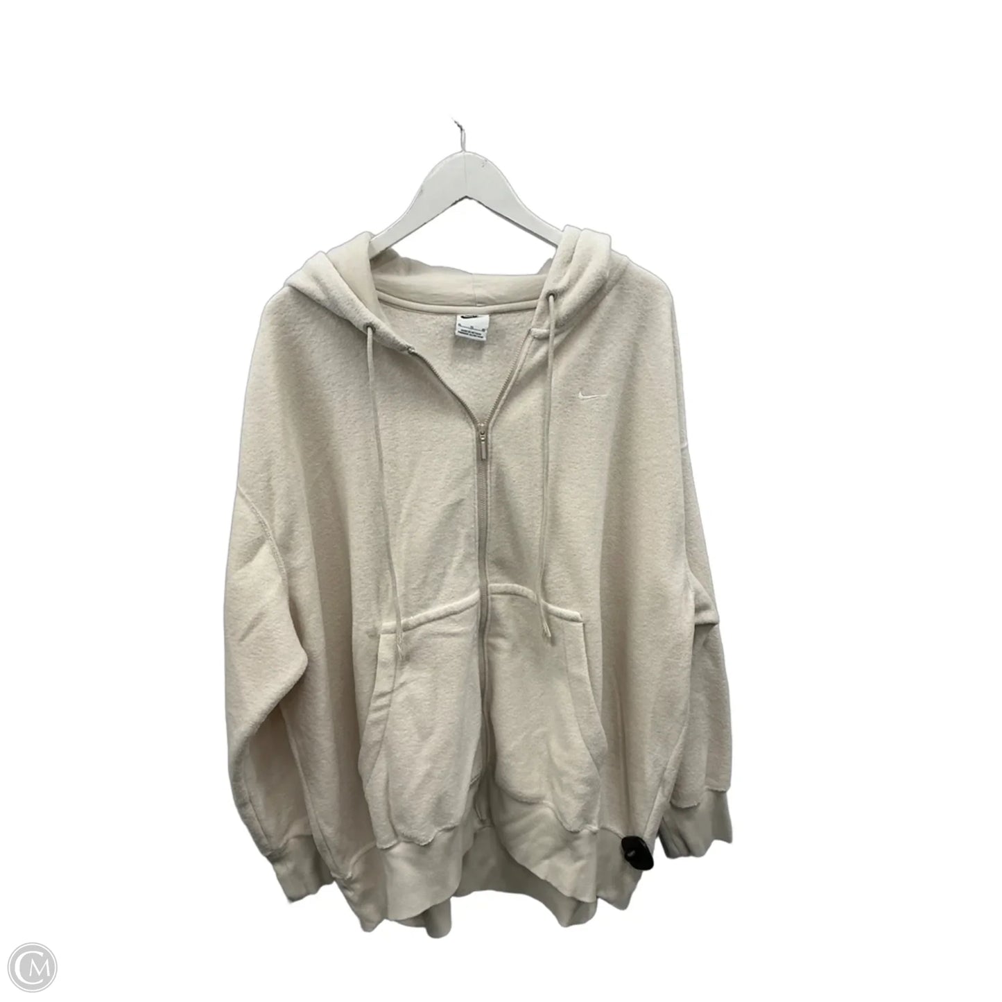 Athletic Sweatshirt Hoodie By Nike Apparel In Cream, Size: Xl
