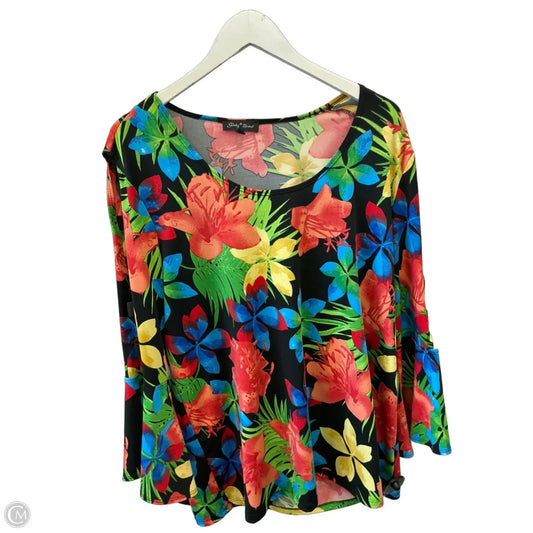 Top Long Sleeve By Slinky Brand In Multi-colored, Size: 1x