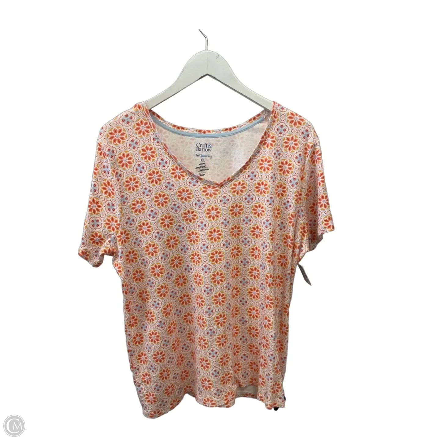 Top Short Sleeve By Croft And Barrow In Orange, Size: Xxl