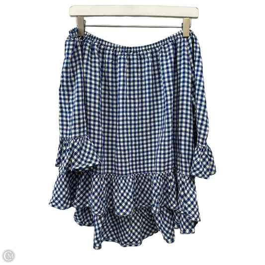 Top Short Sleeve By Beachlunchlounge In Blue & White, Size: Xl