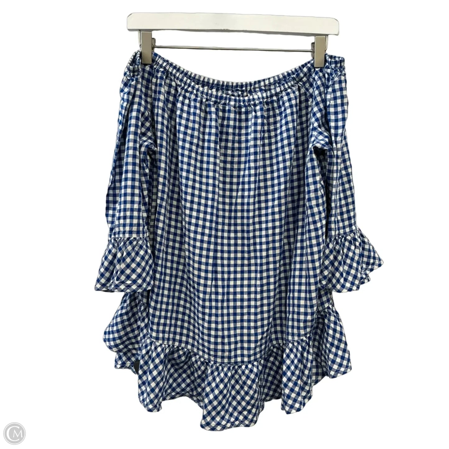 Top Short Sleeve By Beachlunchlounge In Blue & White, Size: Xl