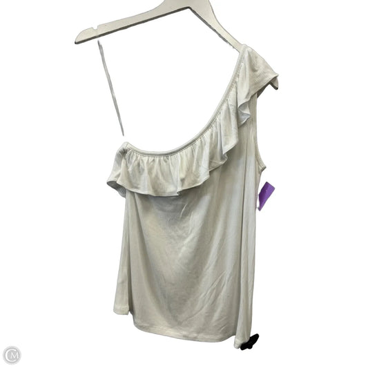 Top Sleeveless By Loft In White, Size: L