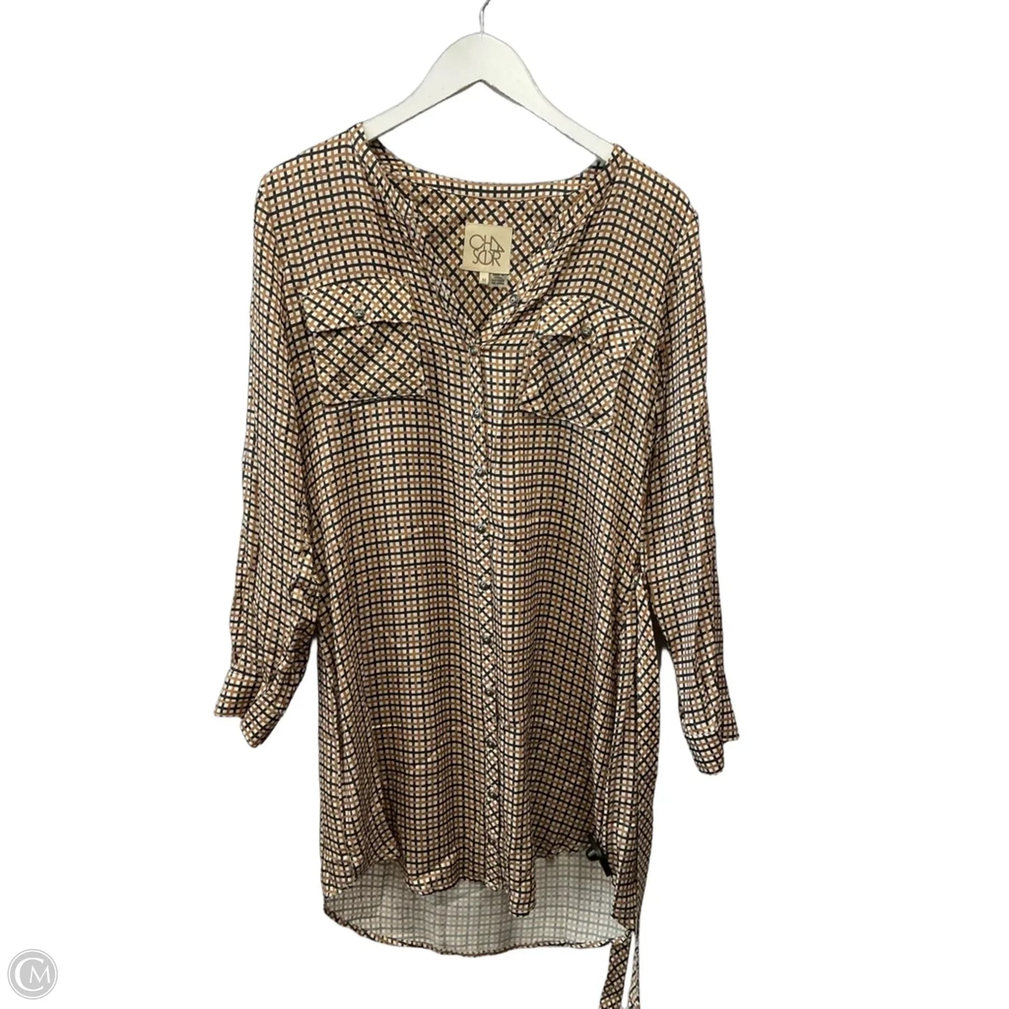 Dress Casual Midi By Chaser In Black & Tan, Size: M
