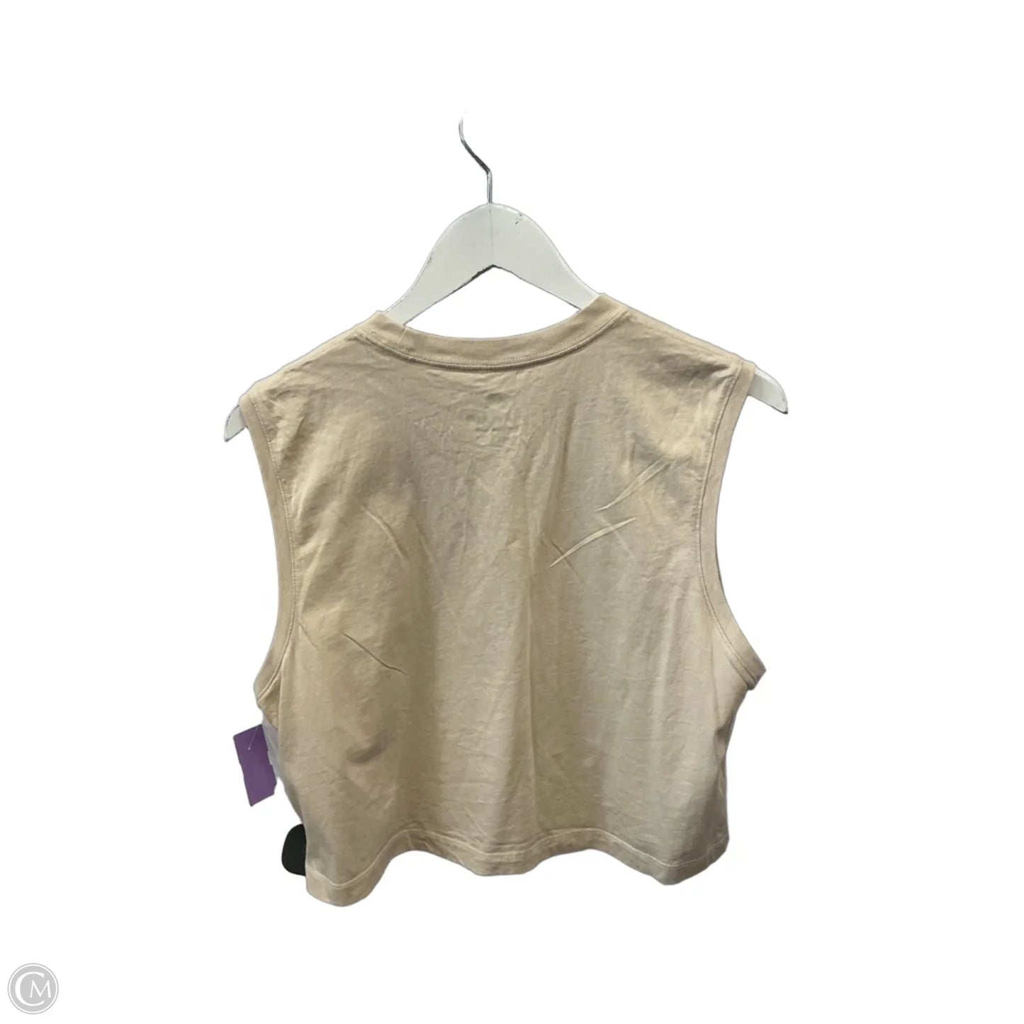 Athletic Top Short Sleeve By Nike Apparel In Tan, Size: S