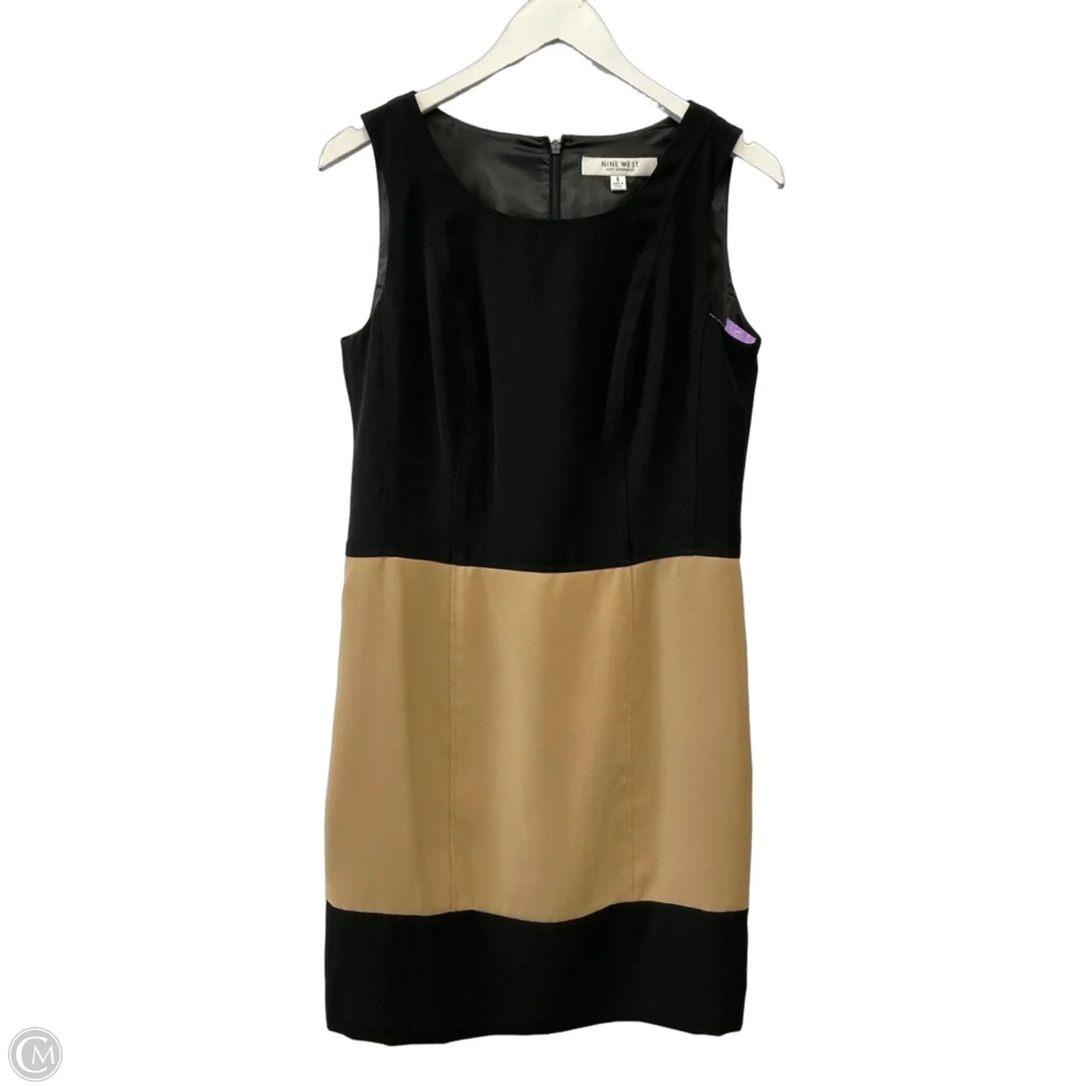 Dress Work By Nine West Apparel In Black & Tan, Size: M