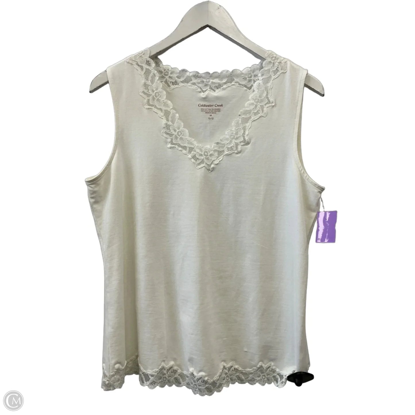 Top Sleeveless By Coldwater Creek In White, Size: M