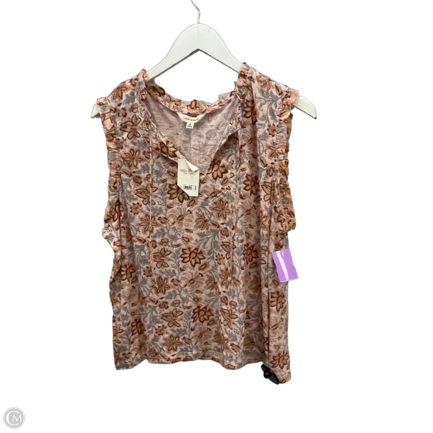 Top Short Sleeve By Lucky Brand In Pink, Size: Xl