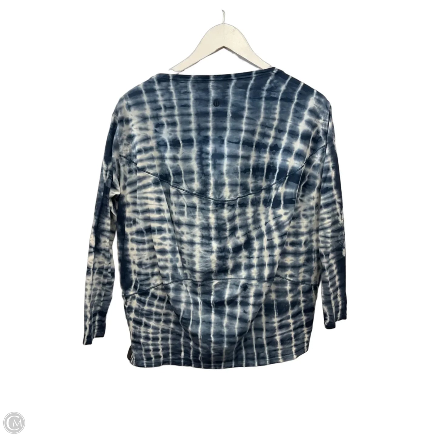 Athletic Top Long Sleeve Crewneck By Lululemon In Blue & White, Size: S