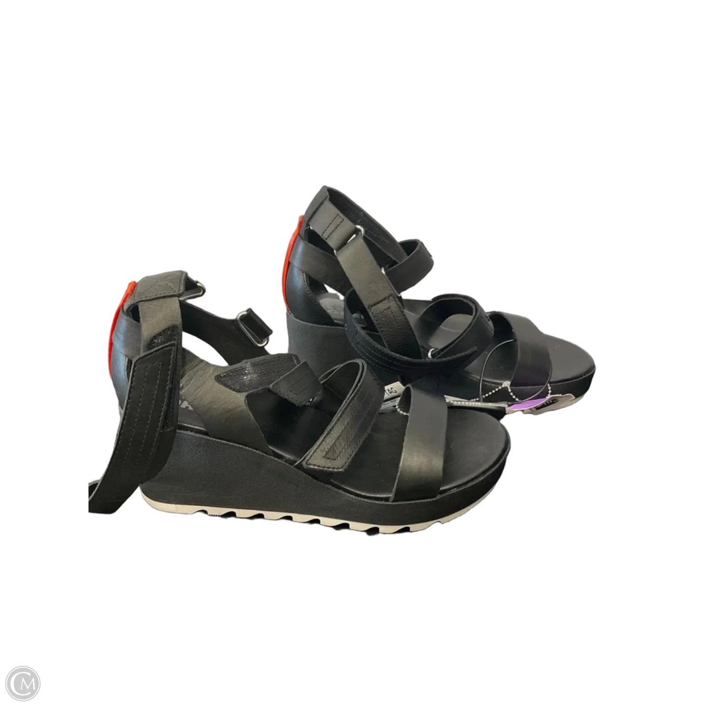 Sandals Heels Wedge By Sorel In Black, Size: 9