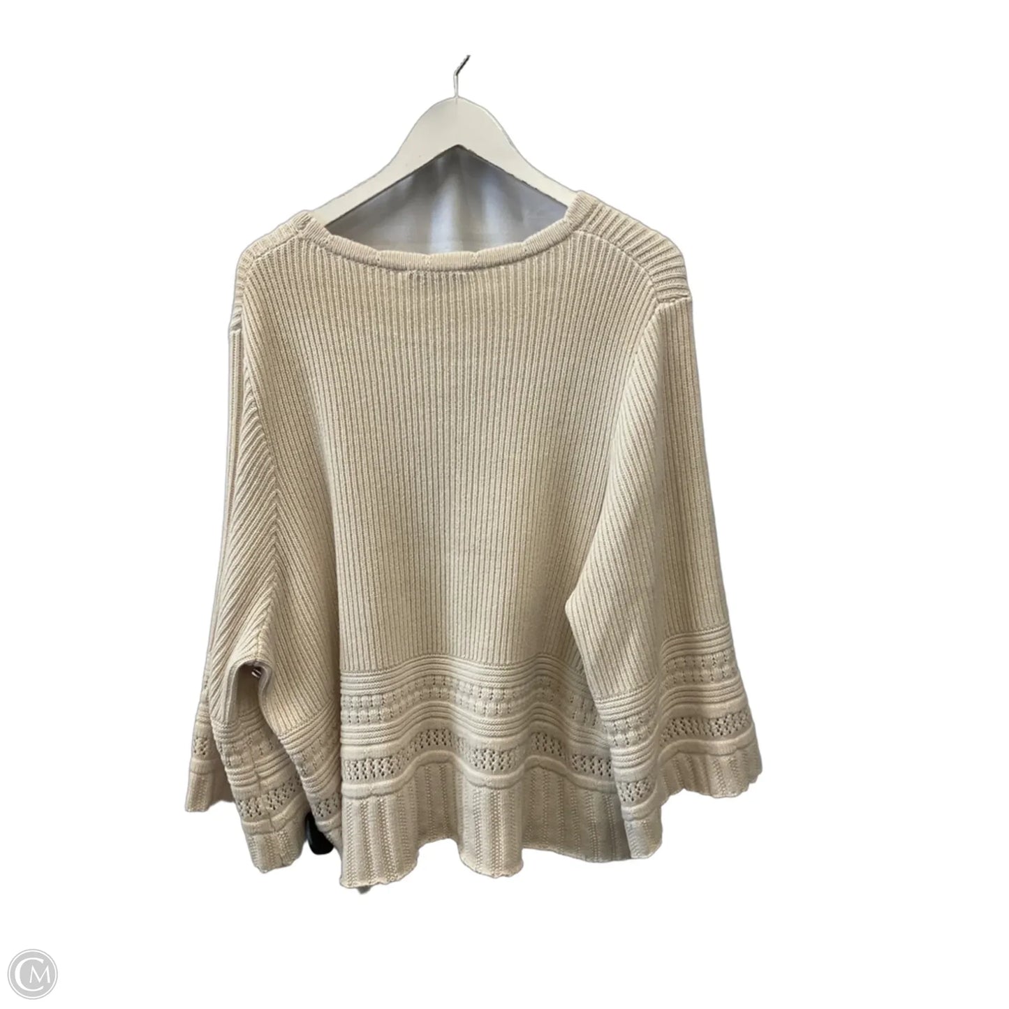 Sweater By Ophelia Roe In Cream, Size: 3x