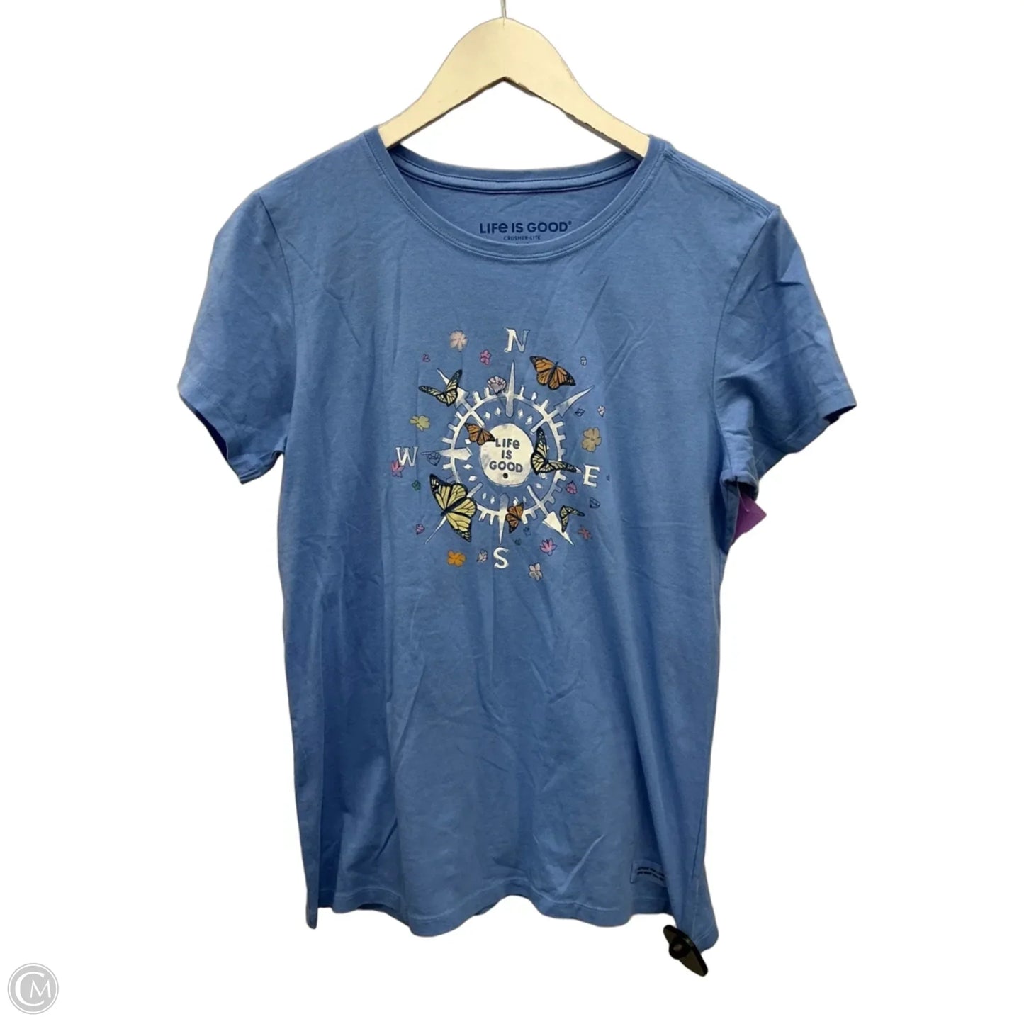 Top Short Sleeve By Life Is Good In Blue, Size: M