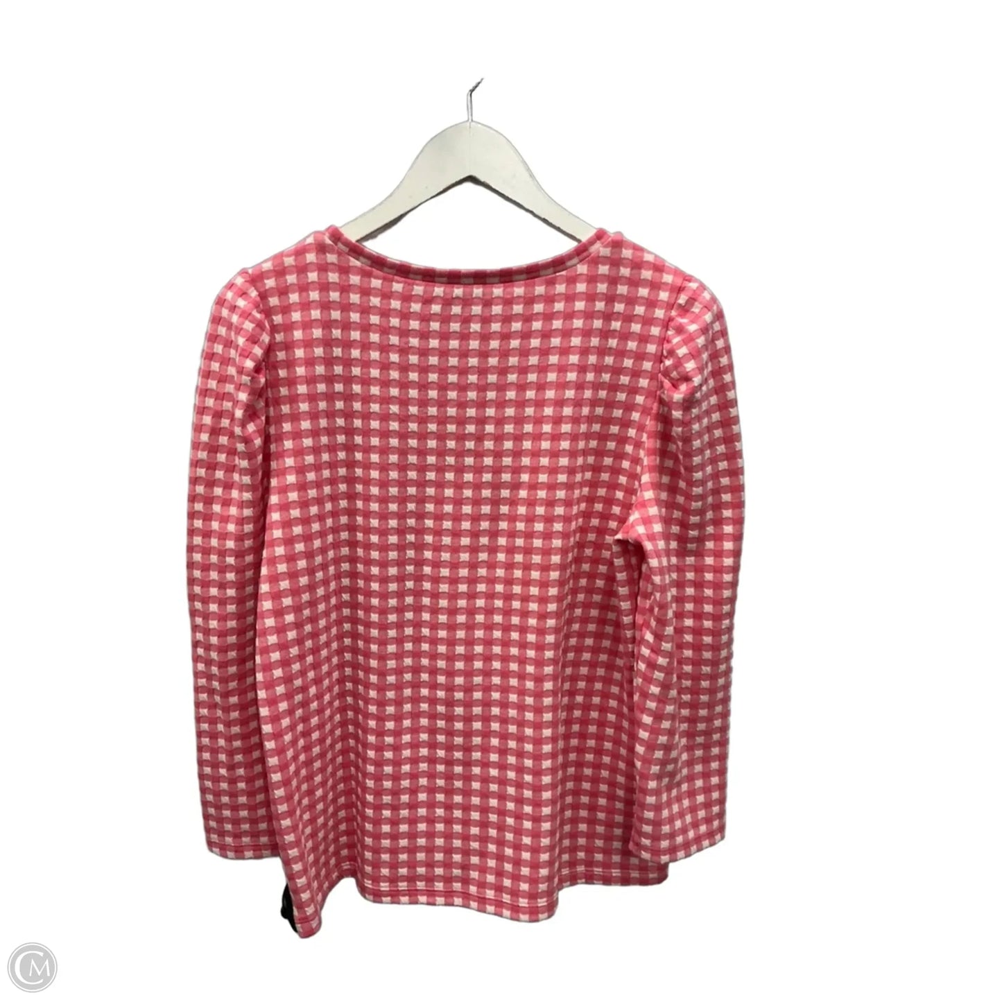 Top Long Sleeve By Ann Taylor In Pink & White, Size: M