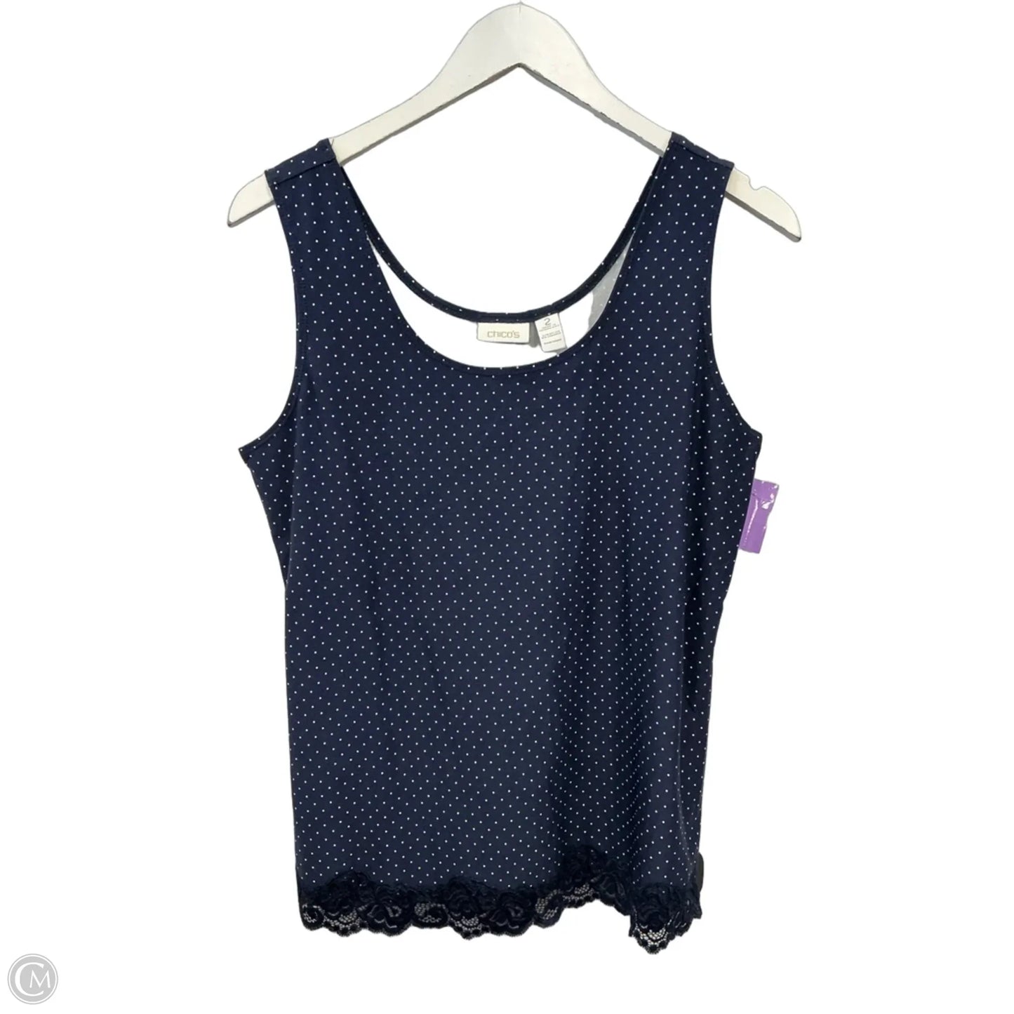 Top Sleeveless By Chicos In Navy, Size: L