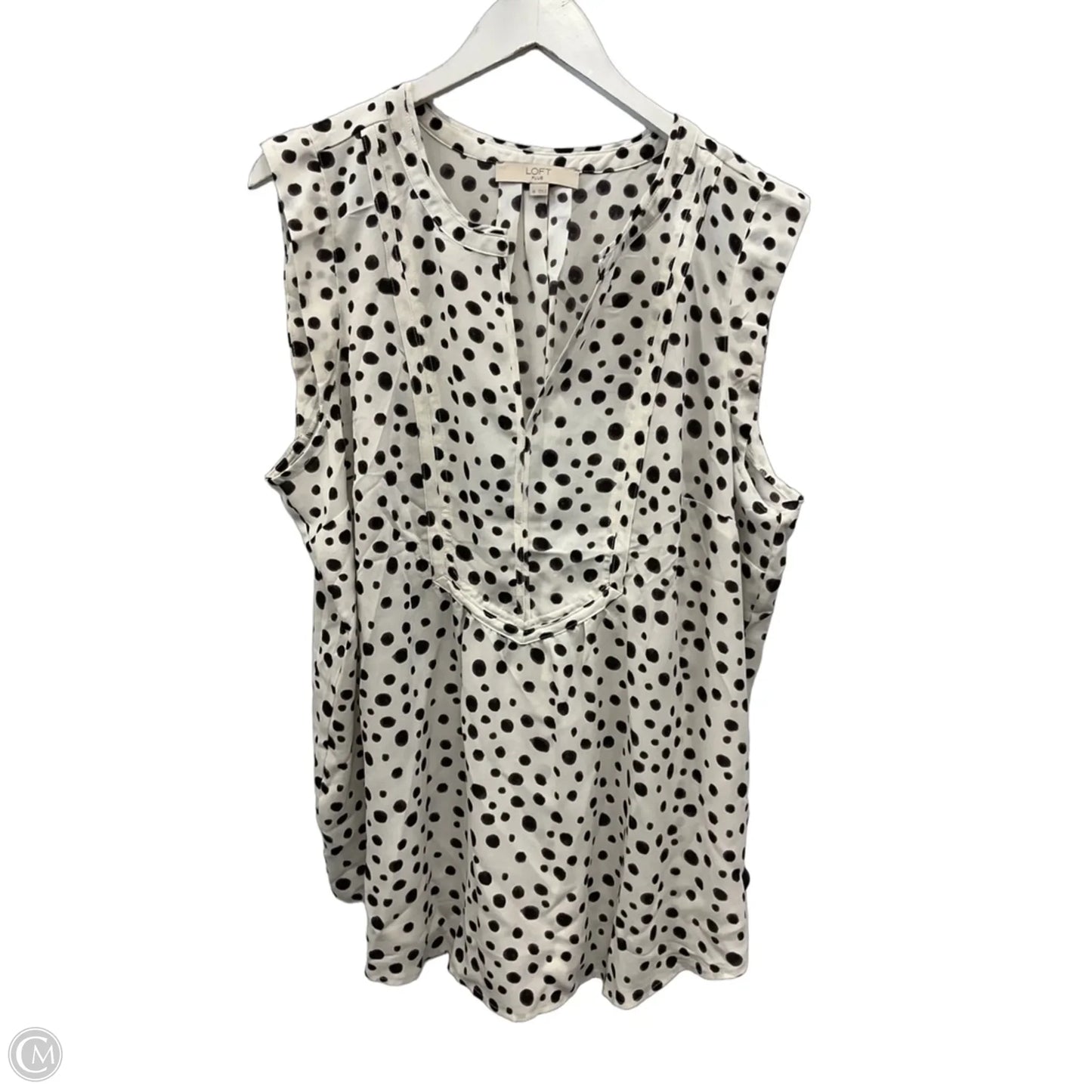 Top Short Sleeve By Loft In Black & White, Size: 1x