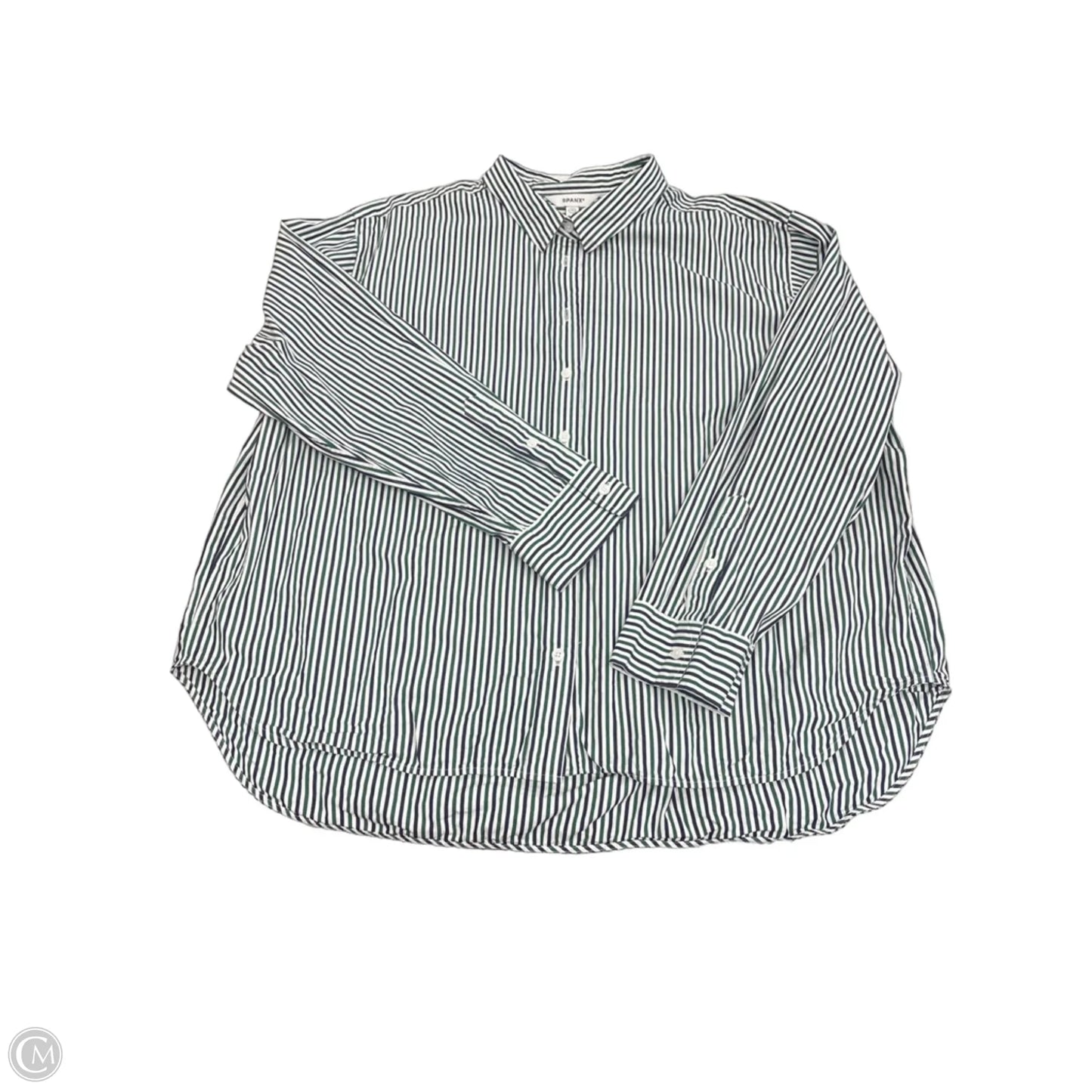 Top Long Sleeve By Spanx In Blue & Green, Size: 1x