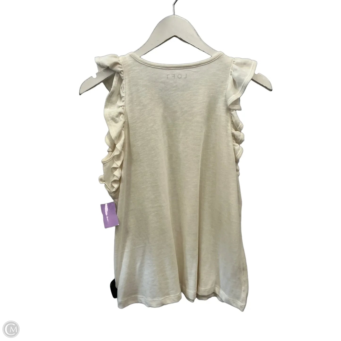 Top Short Sleeve By Loft In Cream, Size: M