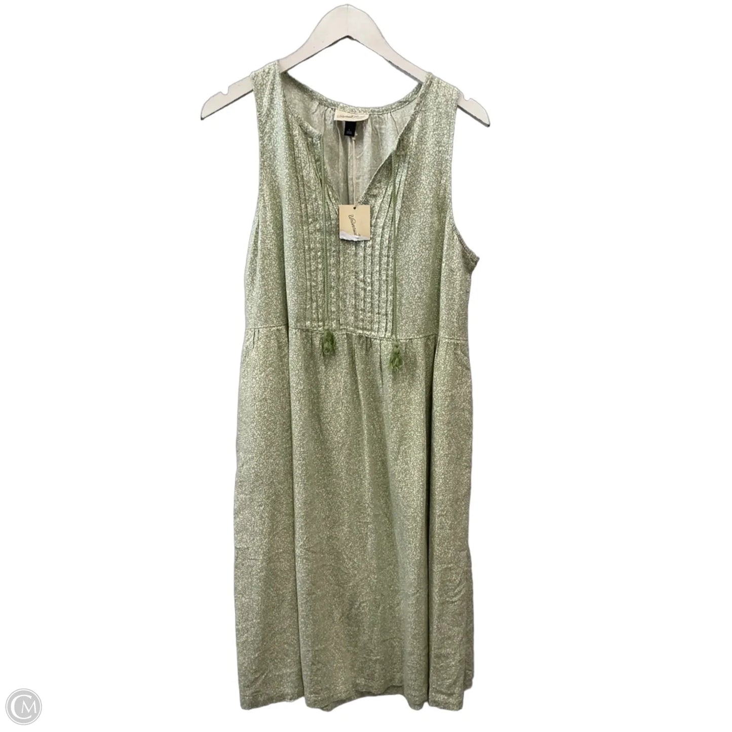 Dress Casual Midi By Universal Thread In Green & White, Size: L
